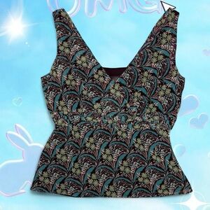 vtg y2k ann taylor loft fairycore sheer layered tank top with slip, sz 10 (lg)